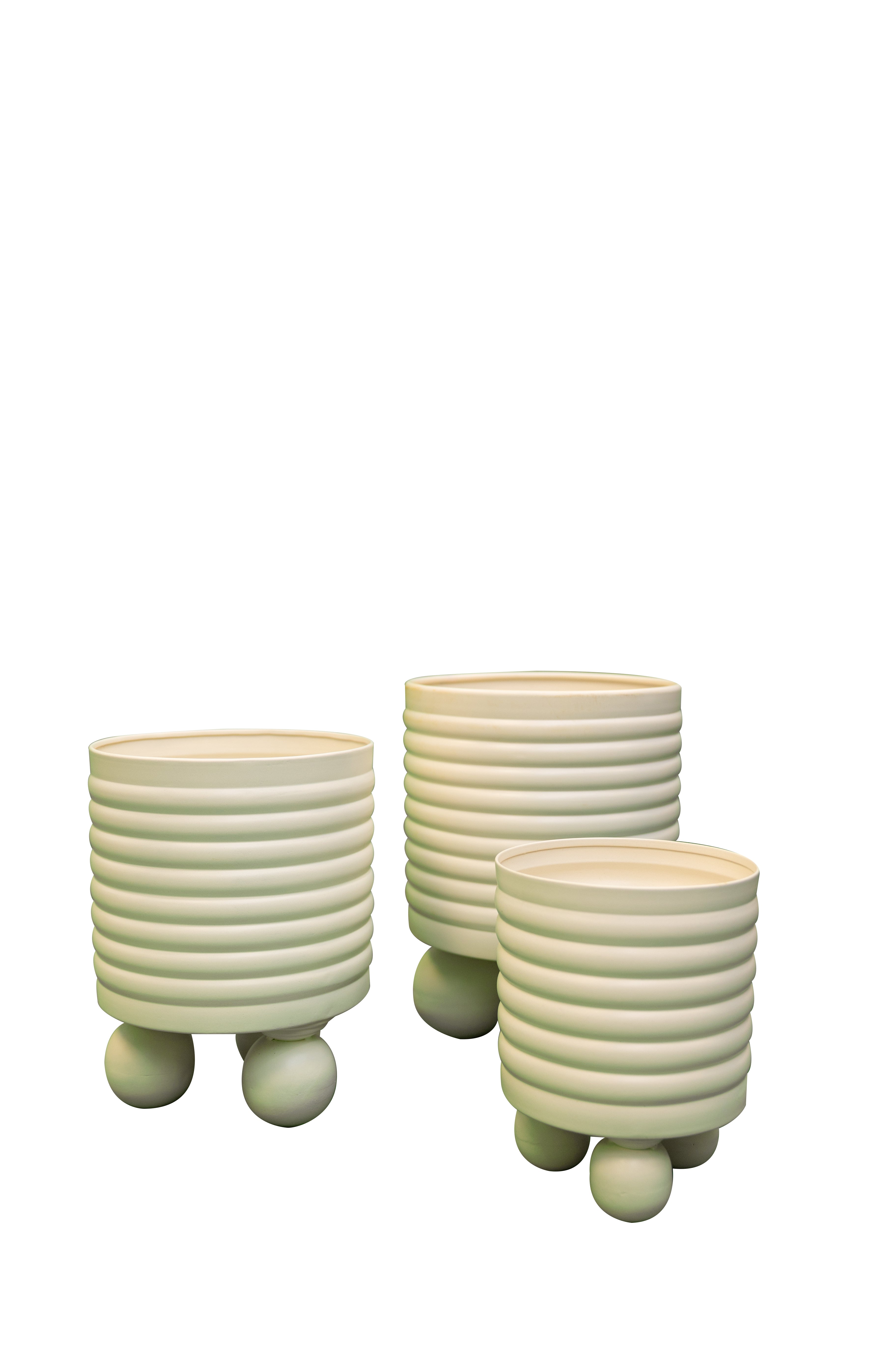 Modern Ribbed Planter 3pc Set