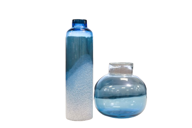 Azure Gradient Glass Vases