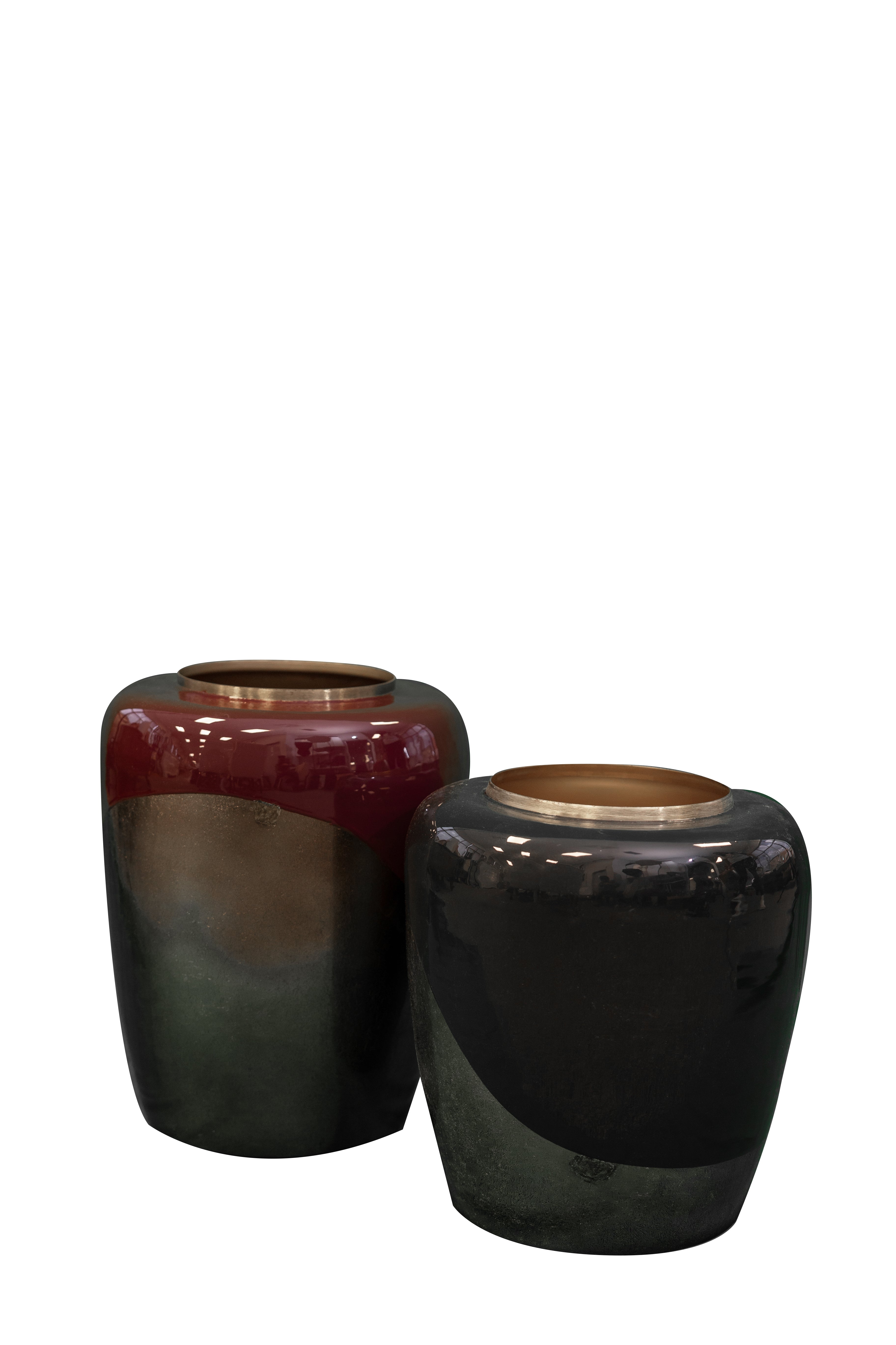 Ombre Metal Vases