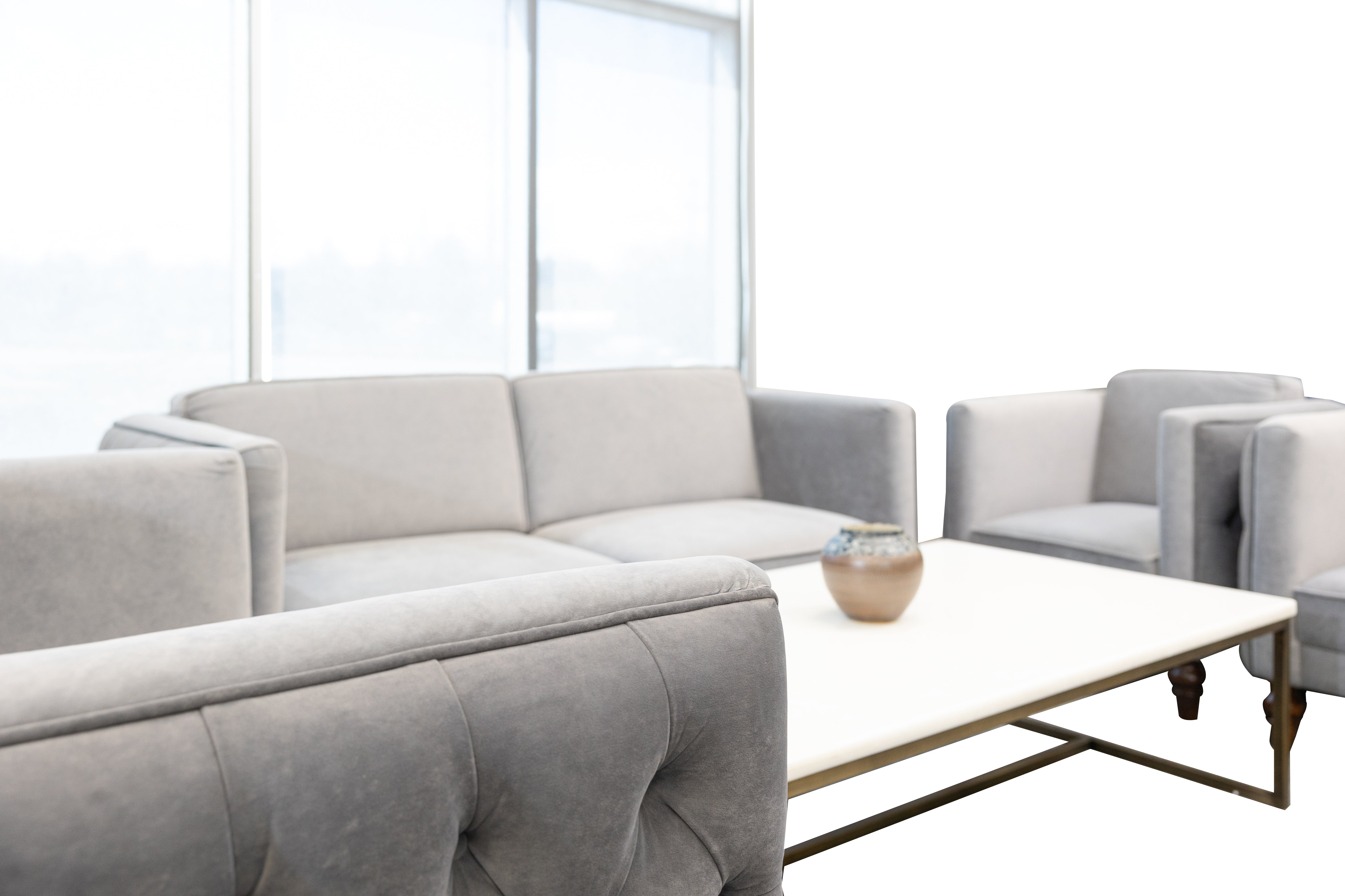 Suede Pouf Sofa Set (3+2+1+1)