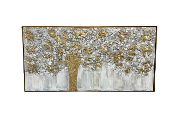 Abstract Golden Tree Wall Art